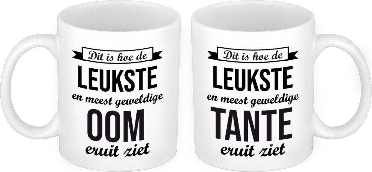 Leukste en meest geweldige oom en tante mok Oom en Tante cadeau/ cadeautje beker/... bol