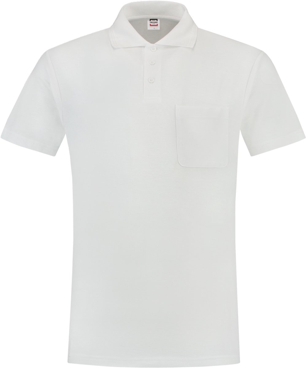 Tricorp Poloshirt borstzak - Casual - 201011 - Wit - maat L