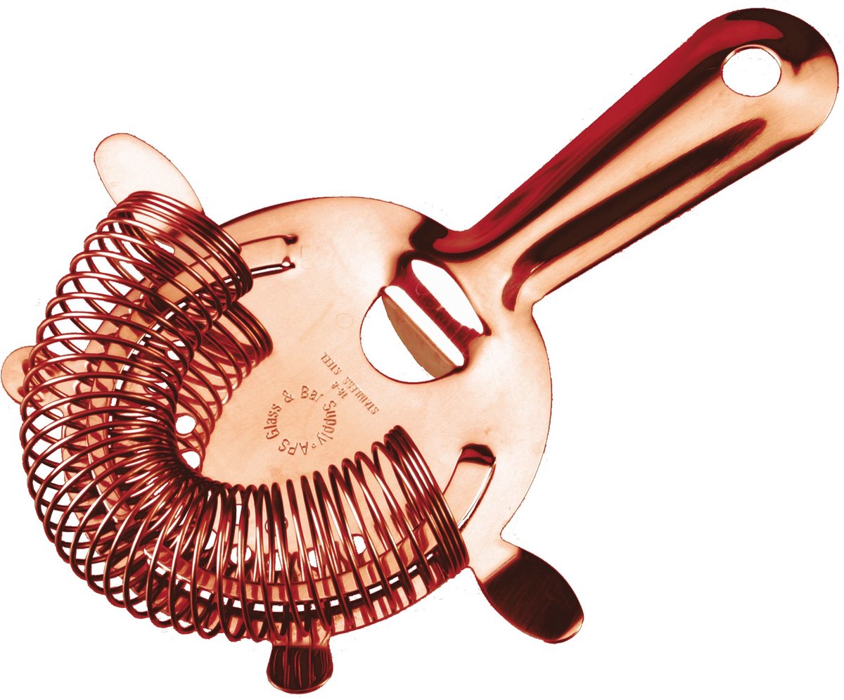 APS strainer copper plated with 4 prongs | Things For Drinks