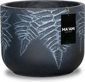 MA'AM Vio - bloempot - cilinder - 30x25 zwart varen plant - botanisch stoere pantenpot decoratie