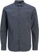 Jack & Jones Overhemd Jprblablackpool Stretch Shirt L/s N 12192608 Navy Blazer/slim Fit Mannen Maat - M