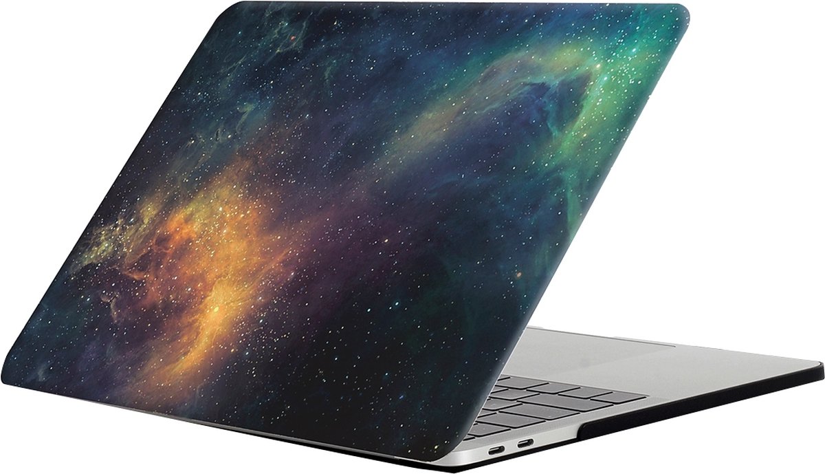 Macbook pro 13 inch retina 'touchbar' case / hoes van By Qubix - Green stars - Alleen geschikt voor Macbook Pro 13 inch met touchbar (model nummer: A1706 / A1708) - Eenvoudig te bevestigen macbook cov