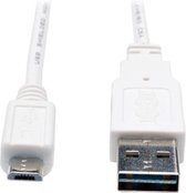 Tripp Lite UR050-06N-WH USB-kabel 0,15 m USB 2.0 USB A Micro-USB B Wit