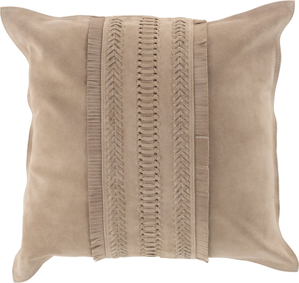 Sierkussen Beige Kunstleer Bohemian 45x45 cm - incl. vulling