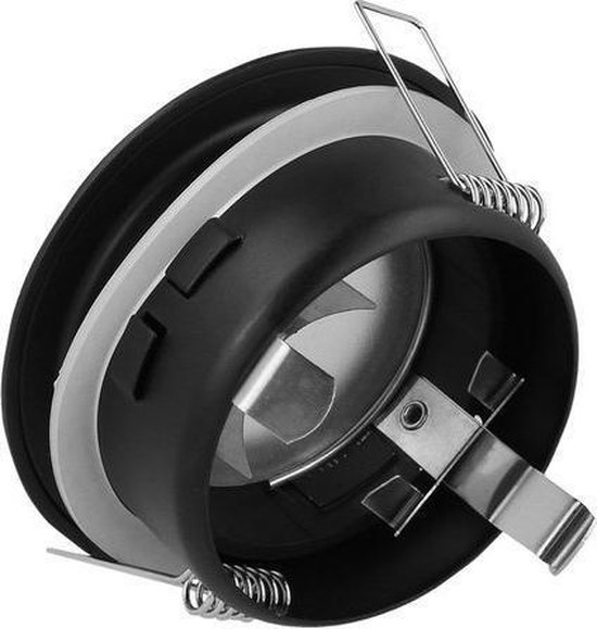 OP=OP LED inbouwspot zwart rond - Badkamer IP44 - zaagmaat 73mm - buitenmaat 83mm