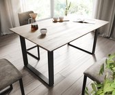 Eettafel  Adesso eiken look 140x90 zwitserse rand slipframe zwart