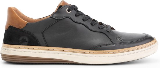 Travelin' Rugby Heren sneakers - Leren veterschoenen - Zwart Leer - Maat 48  | bol.com