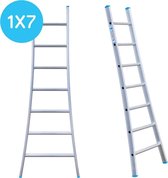 Eurostairs Ladder enkel uitgebogen 1x7 sporten