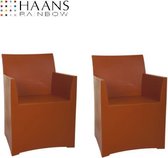S/2 Dining Armchair Poly-ethylene Amber Brown
