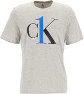 Calvin Klein CK ONE lounge T-shirt - heren lounge T-shirt O-hals - grijs melange met logo - Maat: L