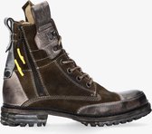 Yellow cab | Sergeant 4-b brown/khaki mid lace up boot - multicolour sole | Maat: 43