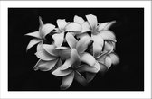 Walljar - Boeket Plumeria Bloemen - Muurdecoratie - Canvas schilderij