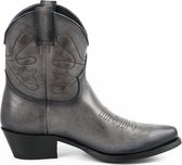 Mayura Boots 2374 Vintage Grijs/ Dames Cowboy fashion Enkellaars Spitse Neus Western Hak Echt Leer Maat EU 39