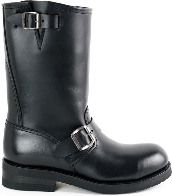 Mayura Boots 1590 Zwart/ Biker Motorlaarzen Heren Ronde Stalen Neus Anti Slip Zool Echt leer Maat EU 44