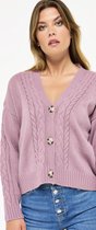 LOLALIZA Cardigan met kabelpatroon - Paars - Maat M