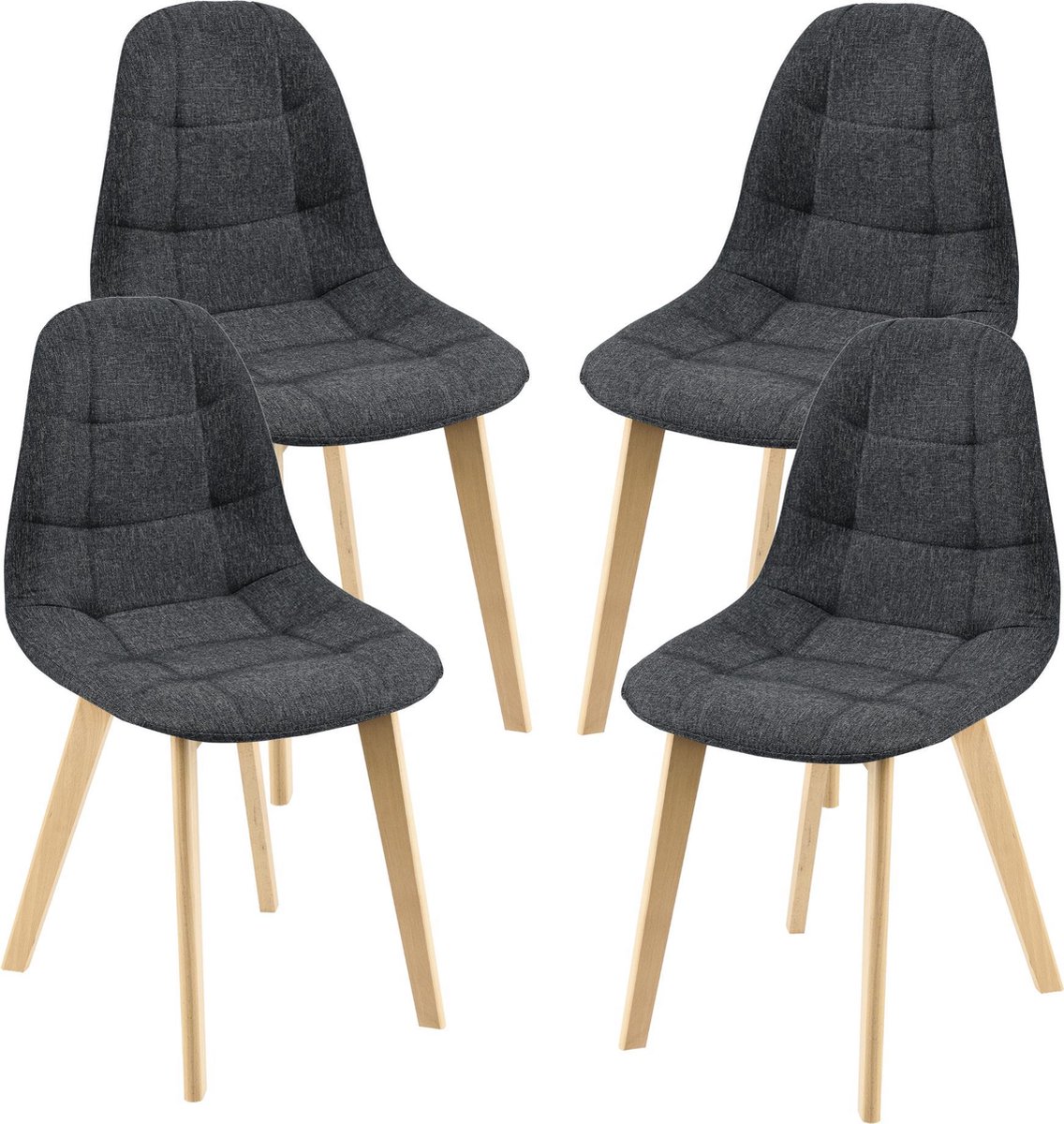 Eetkamerstoel Kopparberg 86x53x47 cm set van 4 zwart