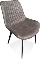 Alterego Design stoel 'TAICHI' van donkergrijze microvezel en zwarte metalen poten