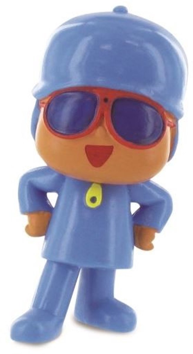 Pocoyo - speelfiguurtje pocoyo met zonnebril - 7 cm - kunststof - Comansi