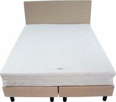 Bedworld Boxspring 200x210 - Stevig - Lederlook - Wit grijs (MD982)