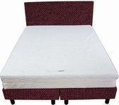 Bedworld Boxspring 200x200 - Stevig - Tweedlook - Bordeaux rood (M63)