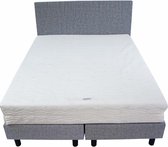 Bedworld Boxspring 160x200 - Stevig - Velours - Zilvergrijs (ML70)