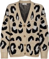 Jacqueline de Yong Vest Jdyezra L/s Jacqurd Cardigan Knt 15232963 Sand/w Leo Dames Maat - L