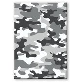 Camouflage/legerprint luxe schrift ruitjes 10 mm grijs A4 formaat - Notitieboek - wiskunde/reken schrift