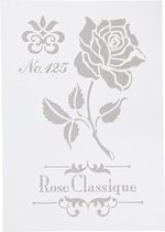 Flexibel sjabloon roos 21 x 30 cm wit