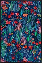 JUNIQE - Poster met kunststof lijst Tropische inkt - patroon -13x18