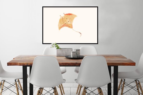 Cadre photo avec affiche - Raie - Poisson - Aquarelle - 120x80 cm - Cadre pour affiche