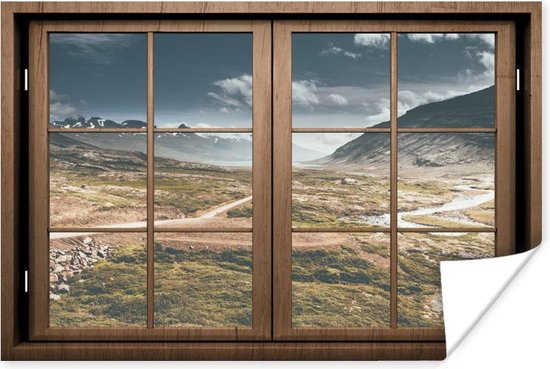 Affiche Look through - Berg - Chemin - 180x120 cm XXL