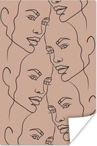 Affiche Pastel - Visages - Beige - 80x120 cm