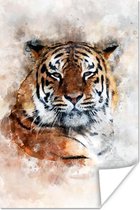 Affiche Tigre - Tête - Brouillard - 80x120 cm