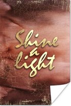 Poster Quotes - Licht - Goud - Bruin - 20x30 cm