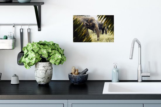 Stickers Stickers muraux - Éléphant - Nature - Feuilles - 30x20 cm - Film adhésif