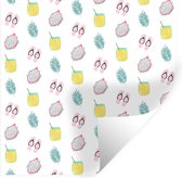 Muurstickers - Sticker Folie - Zomer - Pastel - Patroon - 100x100 cm - Plakfolie - Muurstickers Kinderkamer - Zelfklevend Behang XXL - Zelfklevend behangpapier - Stickerfolie