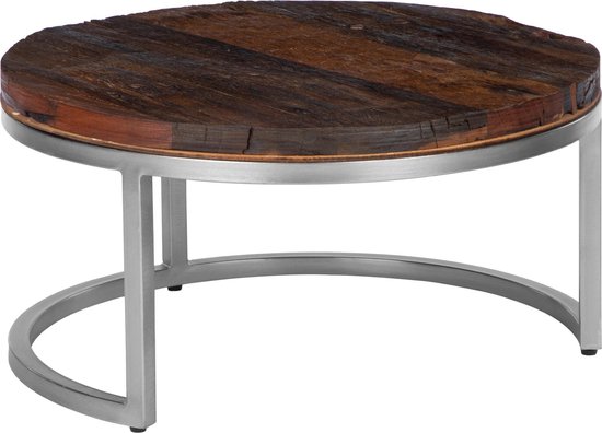 WOMO-DESIGN ensemble de 2 tables basses naturel, Ø 70x35 / 56x29 cm, bois d'acacia