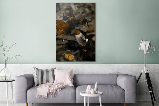 Peintures sur toile Vogel - Colibri - Or - 80x120 cm - Décoration murale