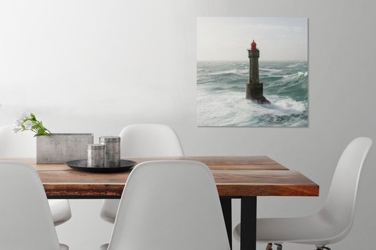 Toile Peinture Phare - Mer - France - 50x50 cm - Décoration murale