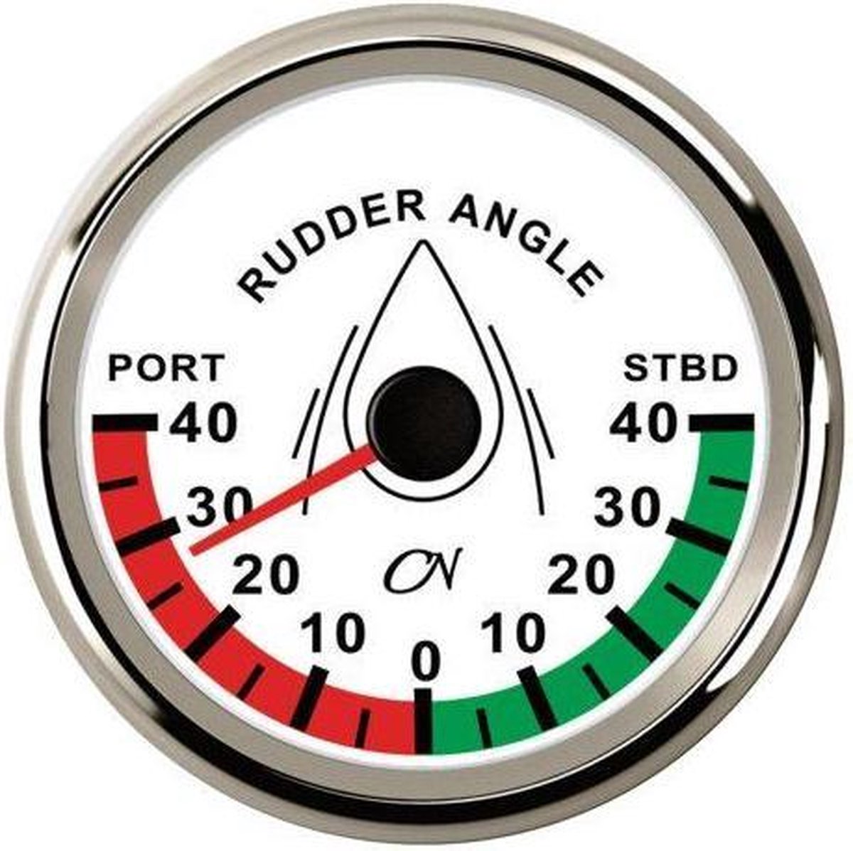 CN witte Roerstandmeter met chromen rand Ø85mm