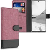 kwmobile telefoonhoesje voor Google Pixel 6 Pro - Hoesje met pasjeshouder in oudroze / zwart - Case met portemonnee