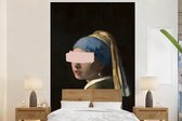 Behang - Fotobehang Meisje met de parel - Johannes Vermeer - Pastel - Breedte 145 cm x hoogte 220 cm