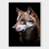 Poster Dark Wolf ² - Dibond - Meerdere Afmetingen & Prijzen | Wanddecoratie - Interieur - Art - Wonen - Schilderij - Kunst