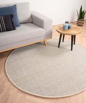 Rond wollen vloerkleed Lett - wit 120 cm rond