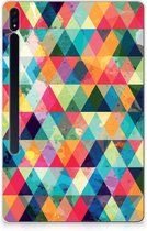Tablet Hoes Geschikt voor Samsung Galaxy Tab S7 Plus Siliconen Cover Geruit met transparant zijkanten