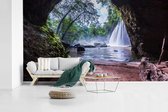 Behang - Fotobehang Watervallen in het Nationaal park Na Haew in Thailand - Breedte 500 cm x hoogte 280 cm