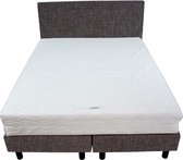 Bedworld Boxspring 120x190 - Medium - Linnenlook - Donker grijs (S05)