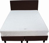 Bedworld Boxspring 160x210 - Stevig - Lederlook - Donker bruin (MD928)