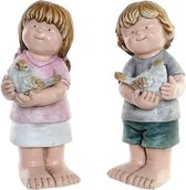 Decoratieve figuren DKD Home Decor Glasvezel Kinderen (2 pcs) (15 x 15 x 39 cm)