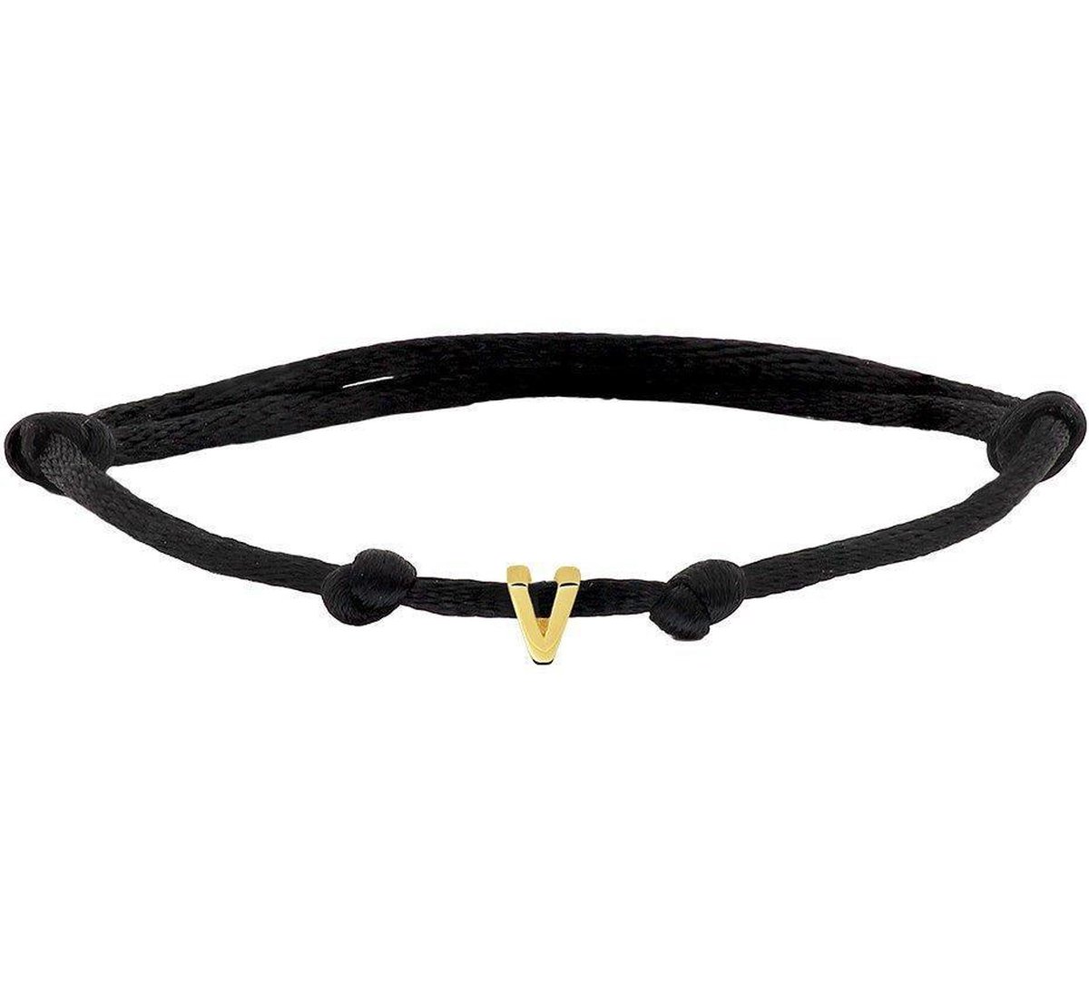 Goud Armband satijn letter V 4700050